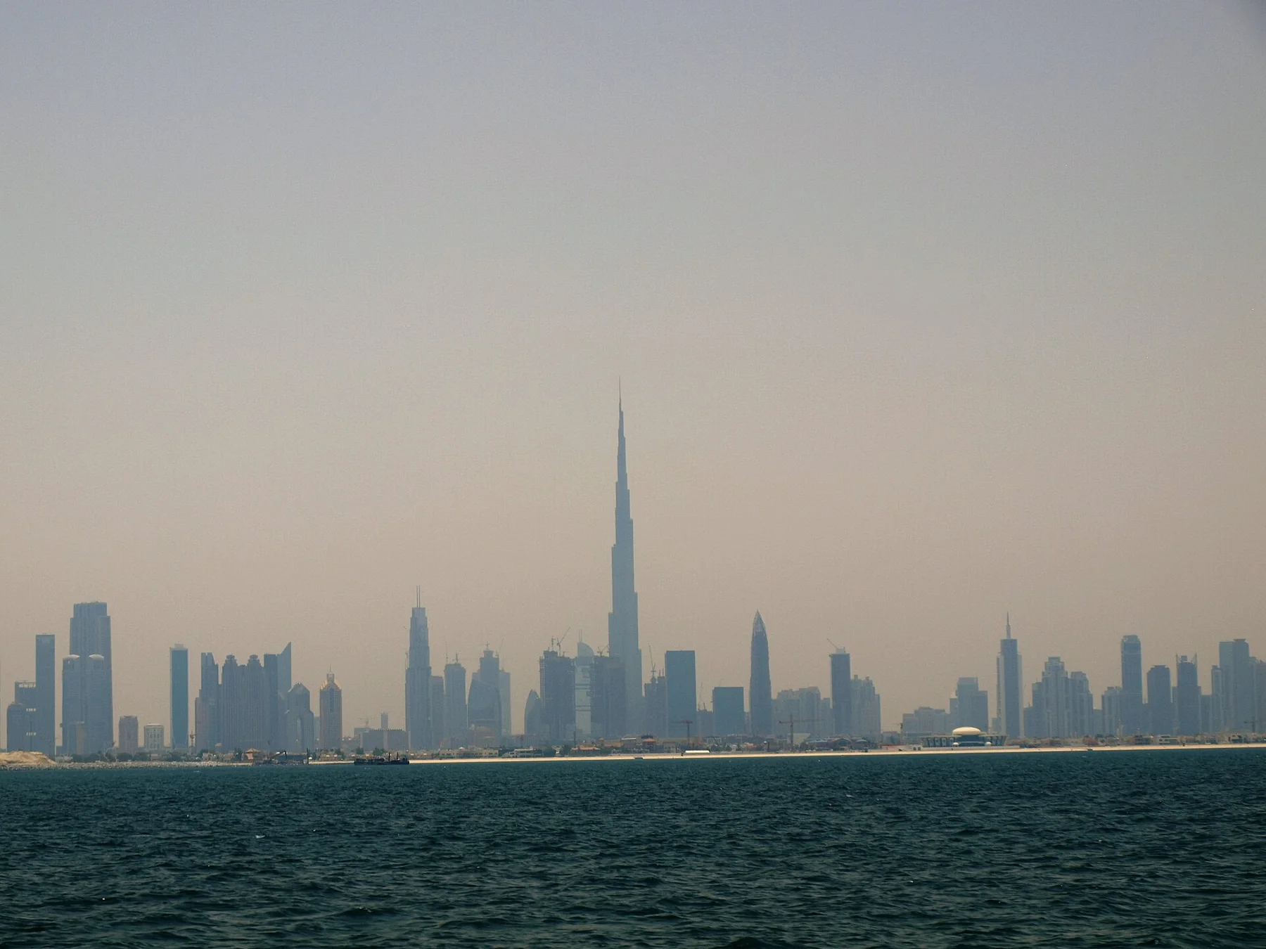 Downtown Dubai skyline with Burj Khalifa seen across the water