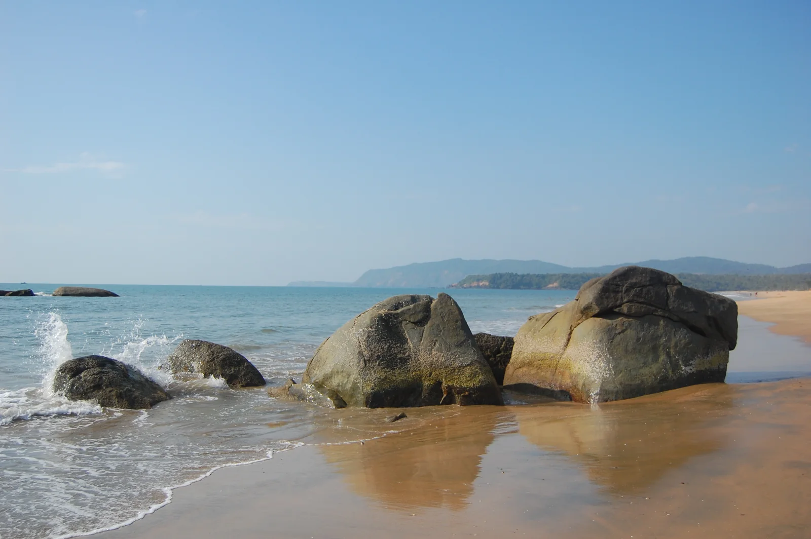 Palm-lined Palolem Beach in South Goa